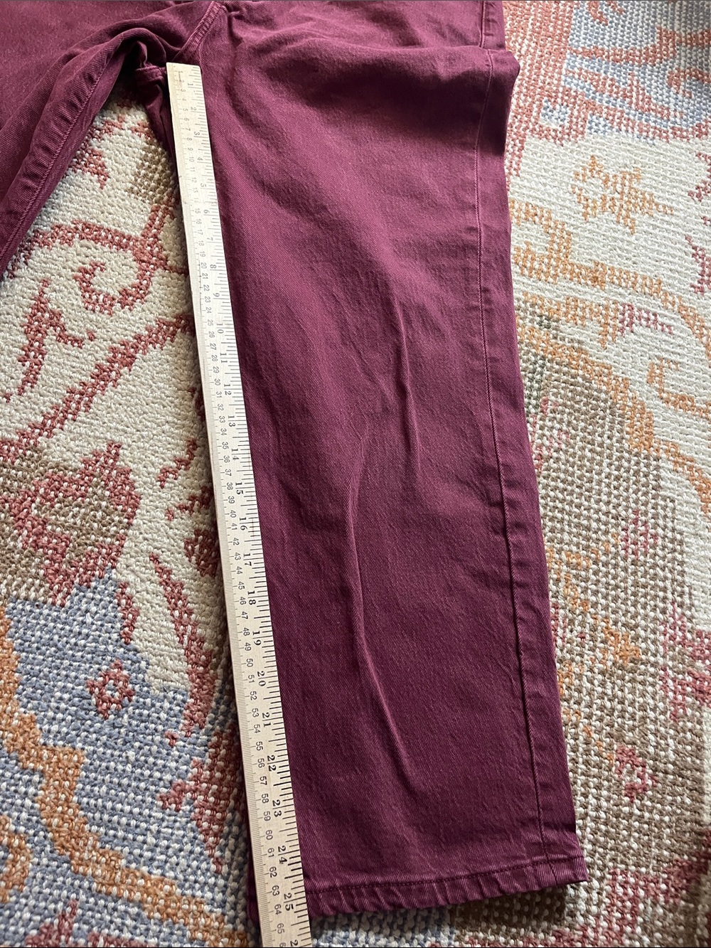 Lucky Brand Burgundy Cropped Jeans 12/31 Button Fly Straight Leg - Picture 6 of 9